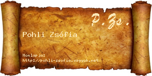 Pohli Zsófia névjegykártya
